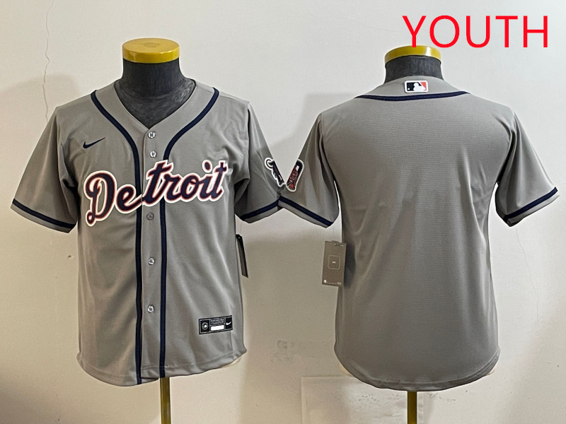 Youth 2025 Detroit Tigers blank grey Nike MLB jersey style 2->youth mlb jersey->Youth Jersey